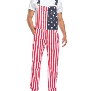 American Overalls for Men Striped Pants Adjustable Straps with Pockets