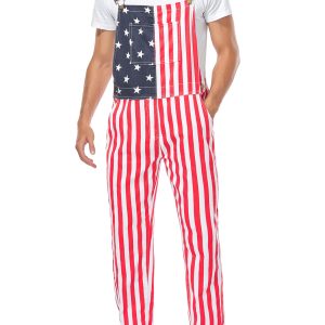 American Overalls for Men Striped Pants Adjustable Straps with Pockets